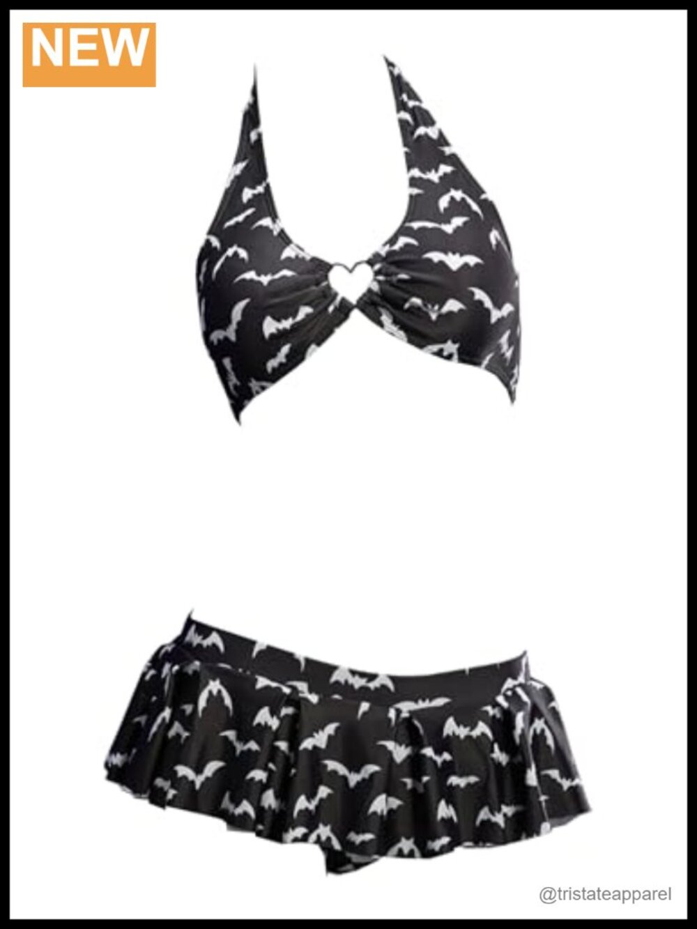 Goth Bikini Set Two-Piece Swimsuit Bat Print